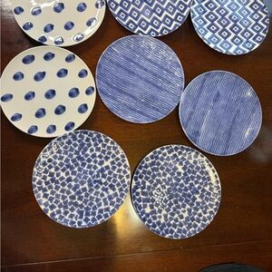Viva by Vietri Santorini Blue Salad Plates | Set of 8 | Coastal Greek Style
